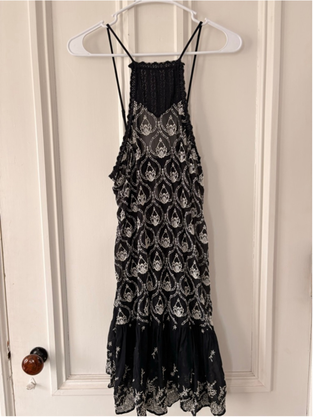 Anthropologie Black & White Embroidered Mini Dress XS - Picture 1 of 6